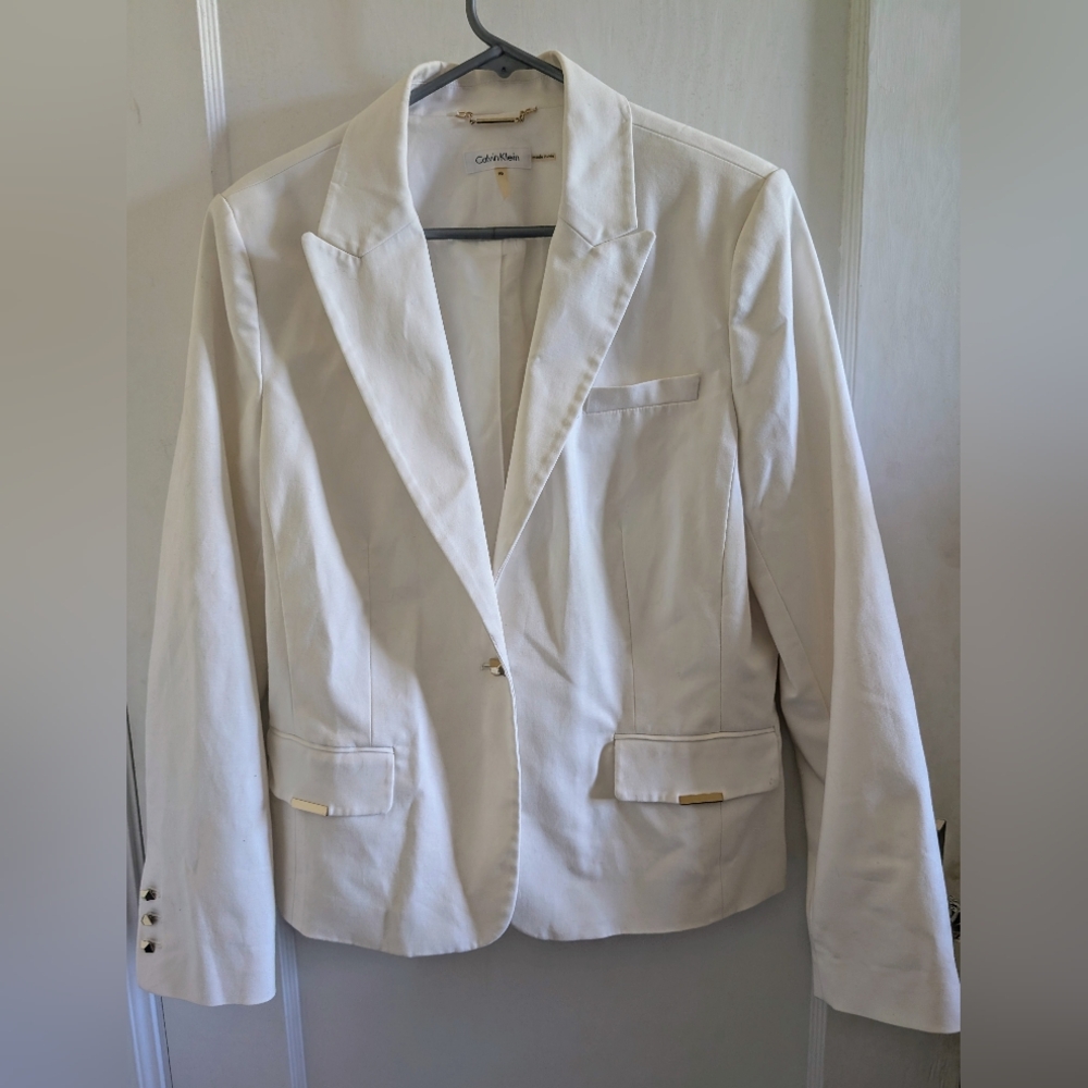 Calvin Klein Women's White Blazer